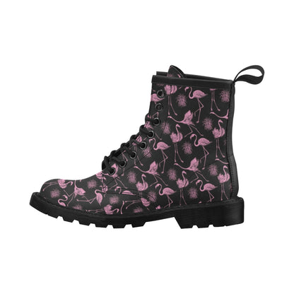 Flamingo Pink Print Pattern Women's Boots