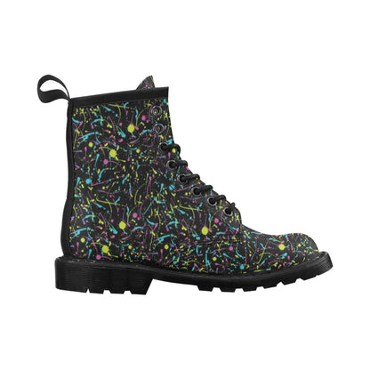 Splatter Multicolor Print Design LKS302 Women's Boots