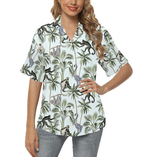 Rainforest Pattern Print Design RF04 Women's Hawaiian Shirt