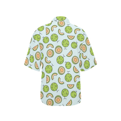 Cantaloupe Pattern Print Design 02 Women's Hawaiian Shirt