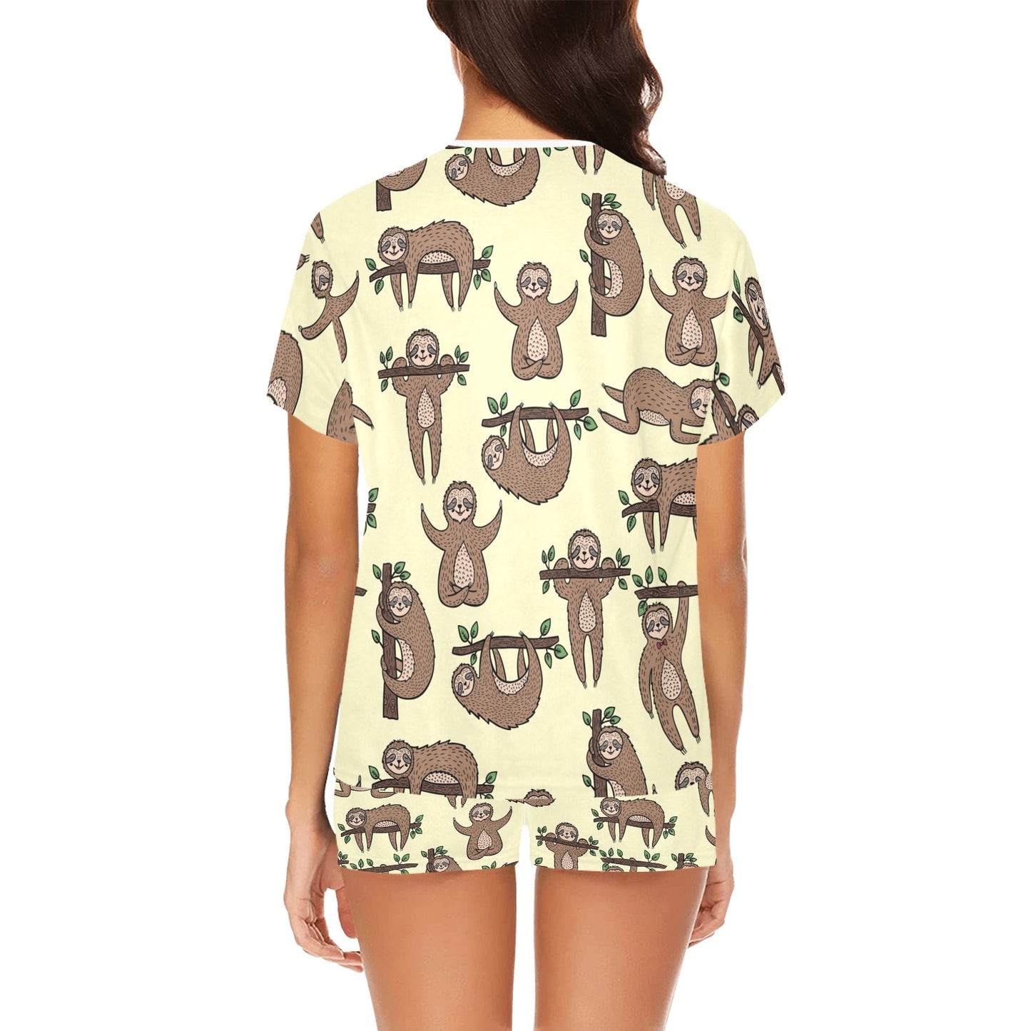 Sloth Print Design LKS3010 Women's Short Pajama Set