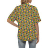 Kente Triangle Design African Print Women's Hawaiian Shirt