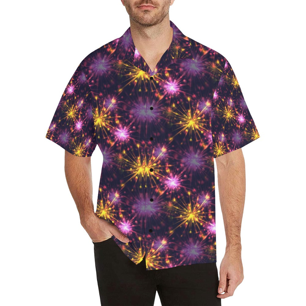 Firework Print Design LKS303 Men's Hawaiian Shirt
