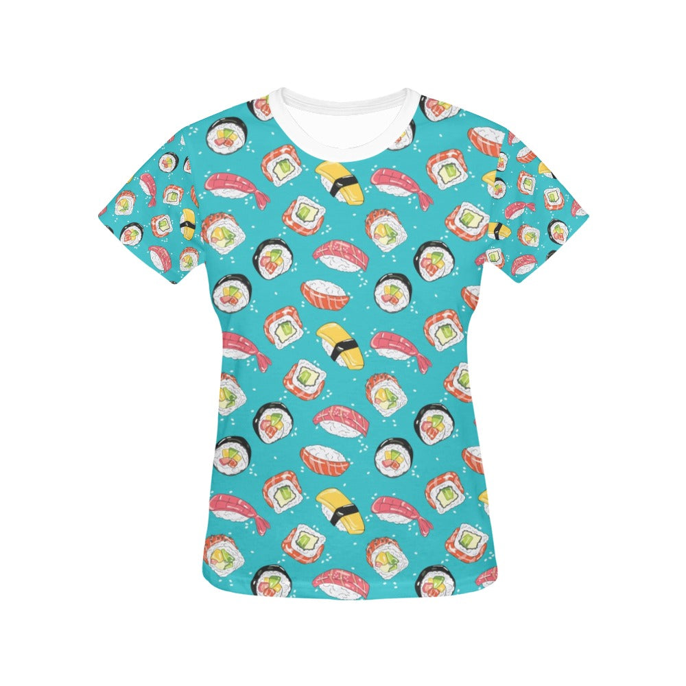 Sushi Print Design LKS305 Women's  T-shirt