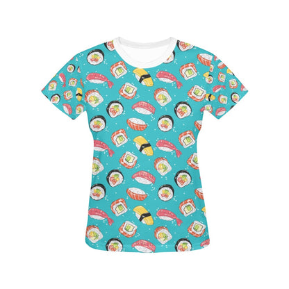 Sushi Print Design LKS305 Women's  T-shirt