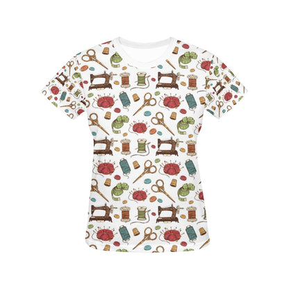 Sewing Equipment Print Design LKS304 Women's  T-shirt