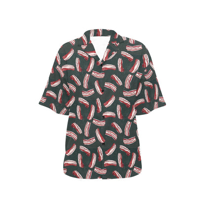 Bacon Pattern Print Design 02 Women's Hawaiian Shirt