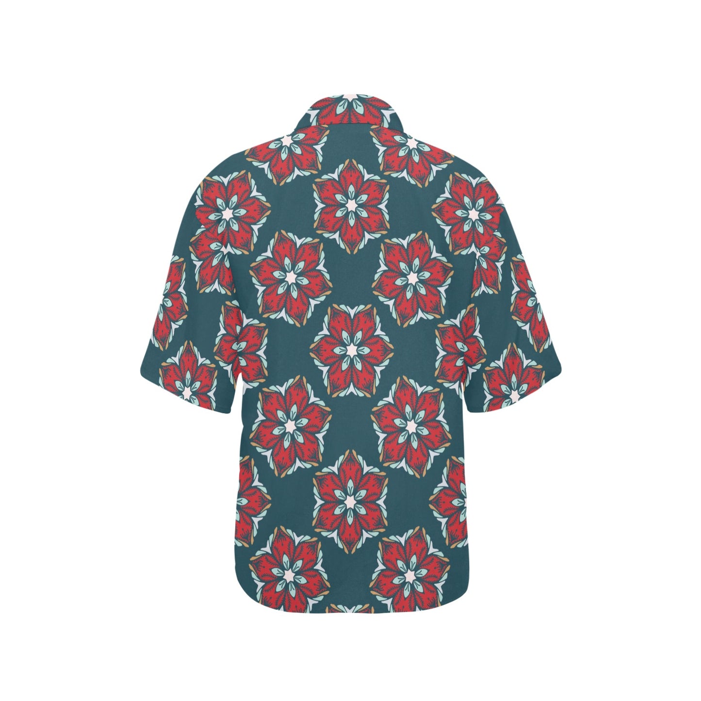 Poinsettia Pattern Print Design A03 Women's Hawaiian Shirt