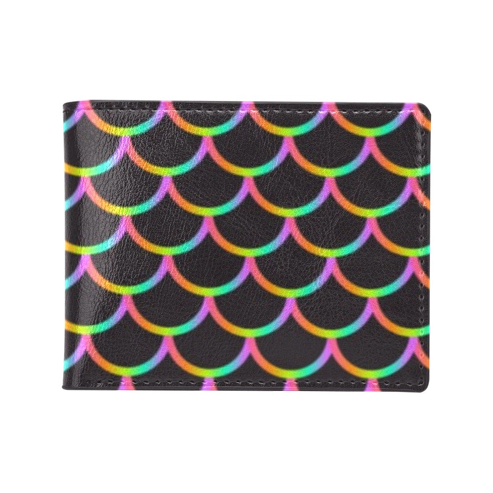 Mermaid Tail Rainbow Design Print Men's ID Card Wallet