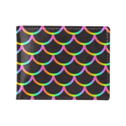 Mermaid Tail Rainbow Design Print Men's ID Card Wallet