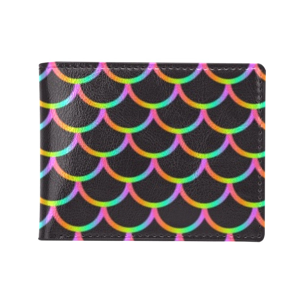 Mermaid Tail Rainbow Design Print Men's ID Card Wallet