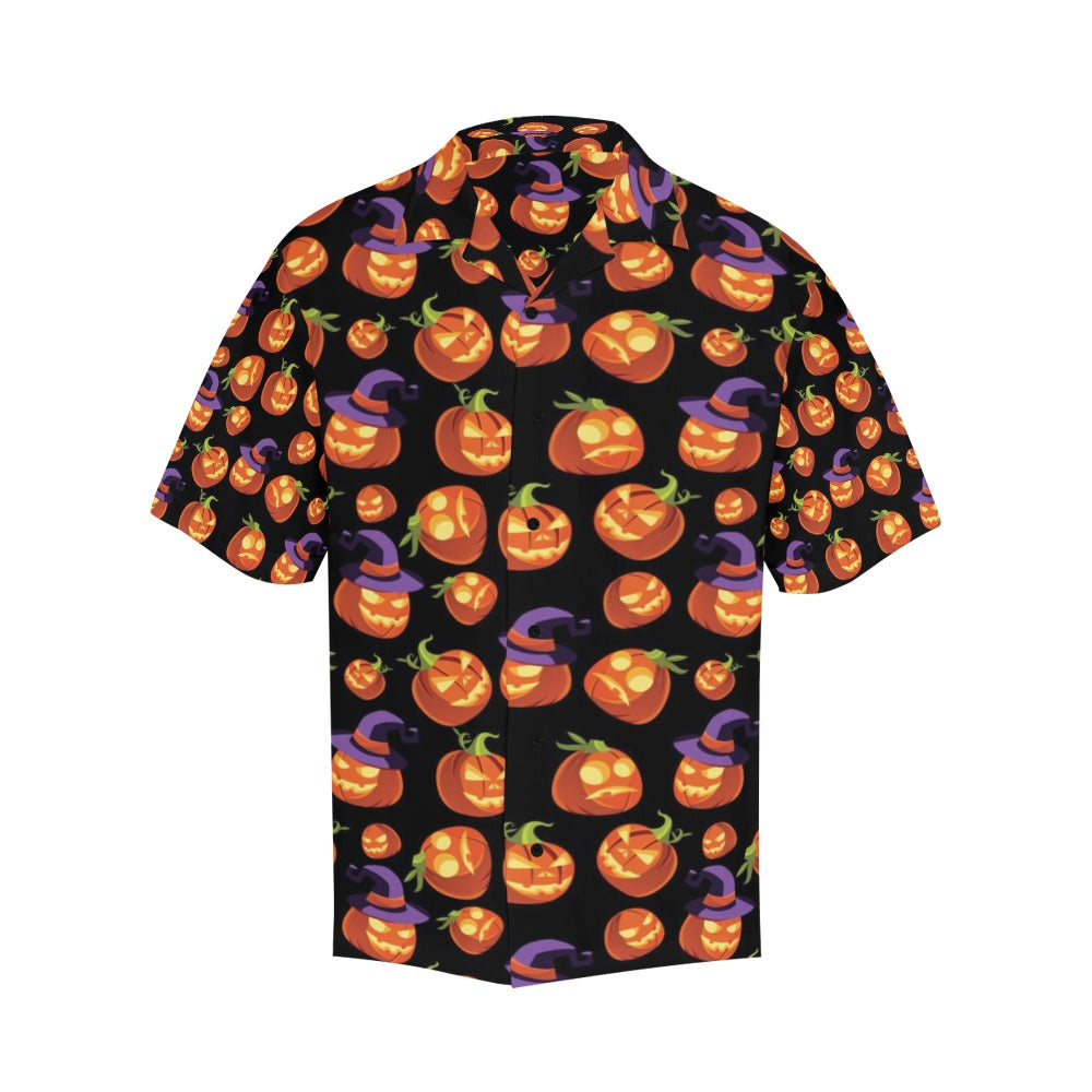 Witch Pumpkin Halloween Print LKS302 Men's Hawaiian Shirt