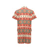 Aztec Red Print Pattern Men's Romper