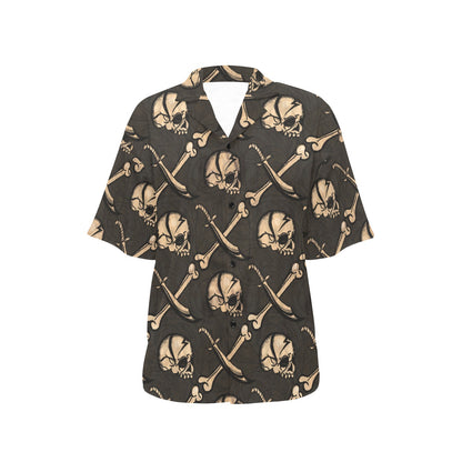 Pirate Pattern Print Design A03 Women's Hawaiian Shirt