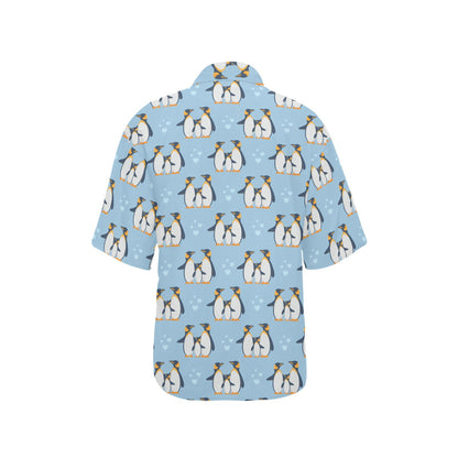 Penguin Pattern Print Design A04 Women's Hawaiian Shirt