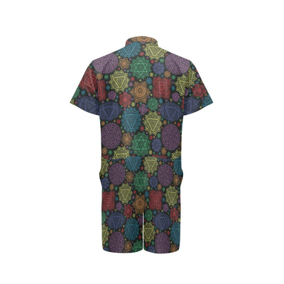 Chakra Mandala Print Pattern Men's Romper