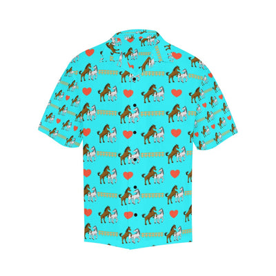 Horse Couple Love Print Design LKS309 Men's Hawaiian Shirt