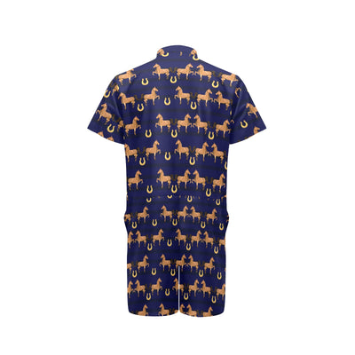 Horse Luxury Themed Pattern Print Men's Romper