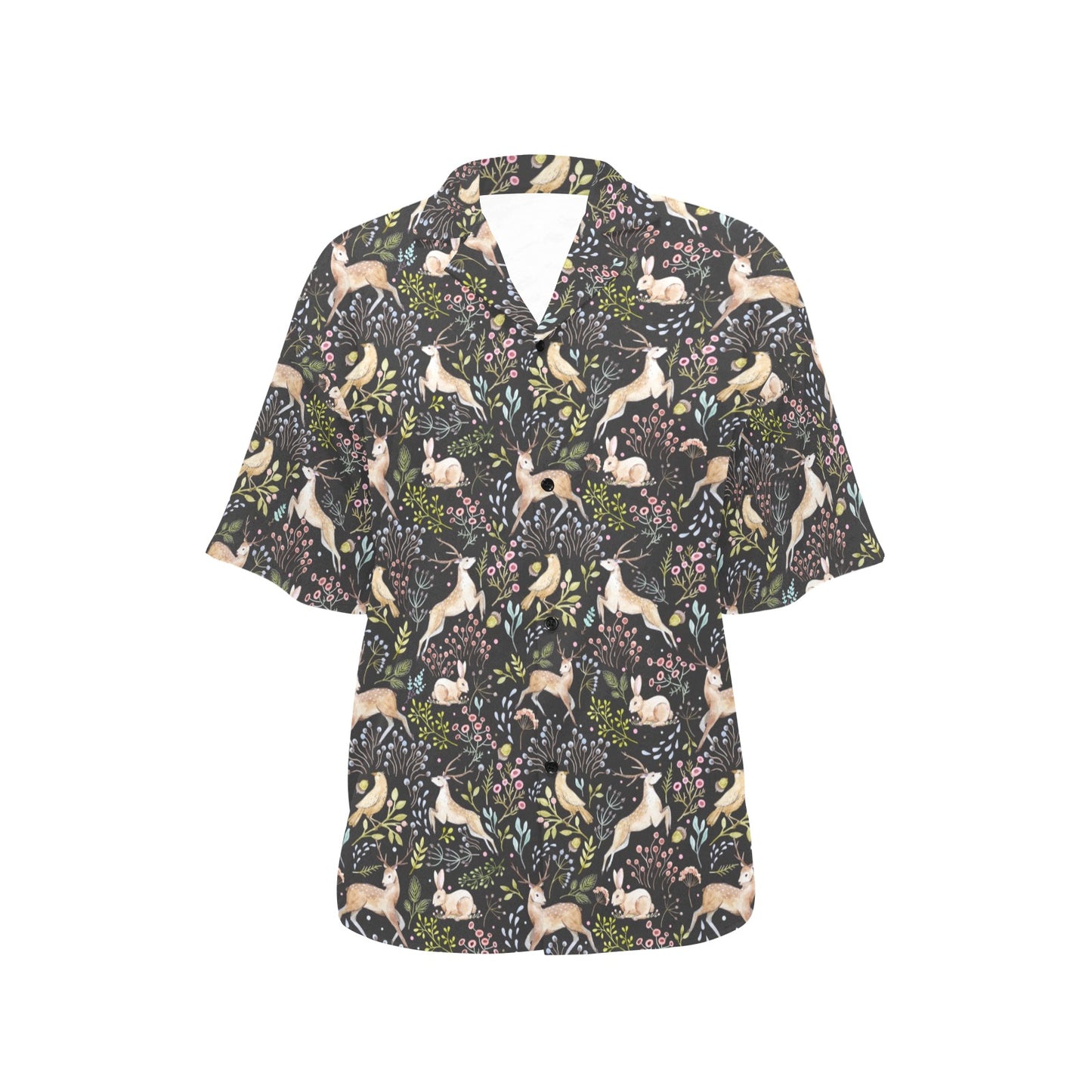 Deer Floral Jungle Women's Hawaiian Shirt