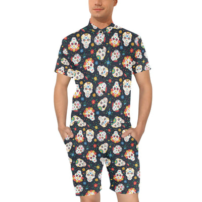 Sugar Skull Print Design LKS305 Men's Romper