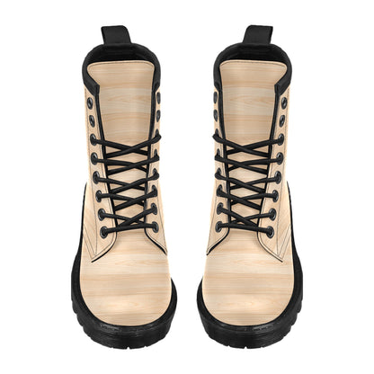 Wood Texture Print Design LKS302 Women's Boots