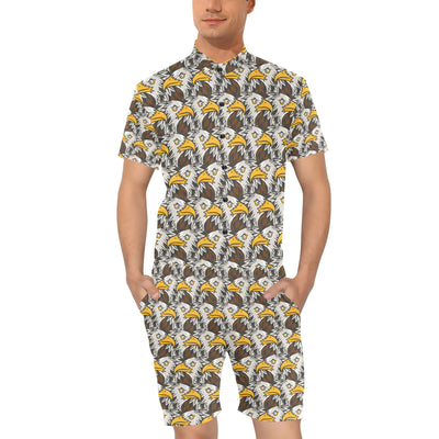 Eagles Head Pattern Men's Romper