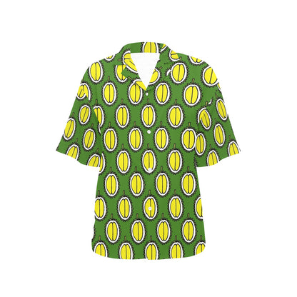 Durian Pattern Print Design DR01 Women's Hawaiian Shirt