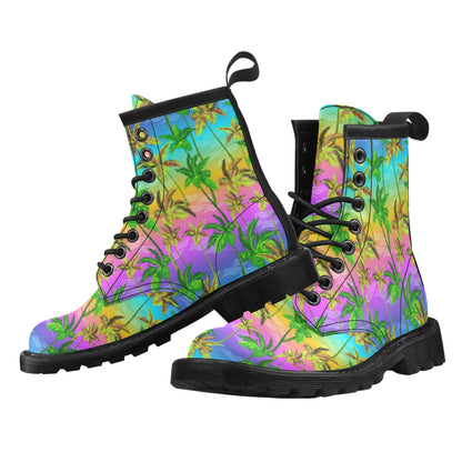 Palm Tree Rainbow Pattern Women's Boots