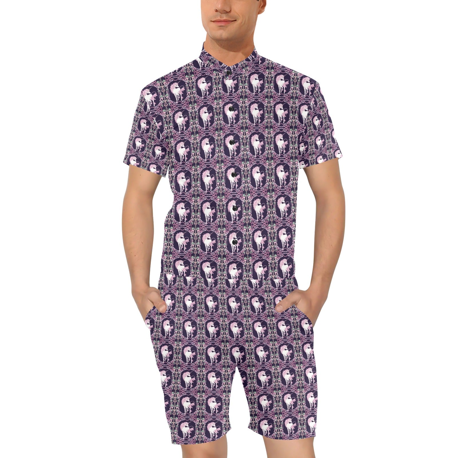 Unicorn Fantastic Flower Men's Romper