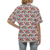 Sugar Skull Colorful Themed Print Women's Hawaiian Shirt