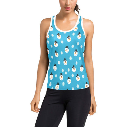 Snowman Print Design LKS303 Women's Racerback Tank Top