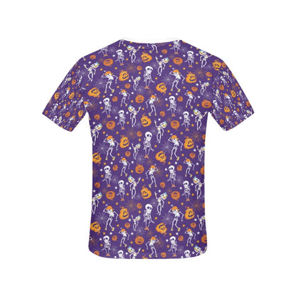 Skeleton Halloween Dance Print Design LKS304 Women's  T-shirt