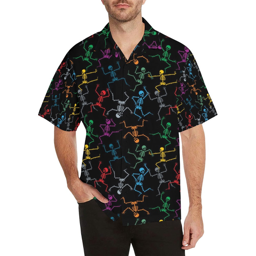Skeleton Colorful Print Design LKS302 Men's Hawaiian Shirt