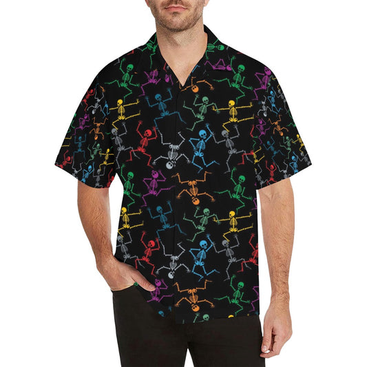 Skeleton Colorful Print Design LKS302 Men's Hawaiian Shirt