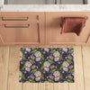 lotus Embroidered Pattern Print Design LO06 Kitchen Mat