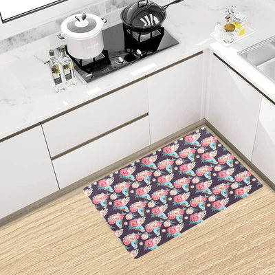 Bluebird Pattern Print Design 02 Kitchen Mat