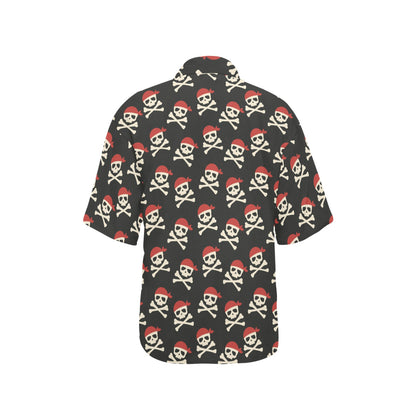 Pirate Pattern Print Design A04 Women's Hawaiian Shirt