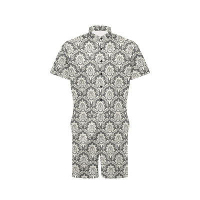 Damask Elegant Print Pattern Men's Romper