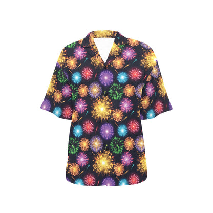 Firework Print Design LKS305 Women's Hawaiian Shirt