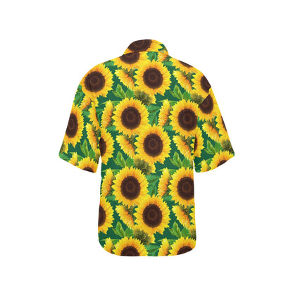 Sunflower Pattern Print Design SF02 Women's Hawaiian Shirt