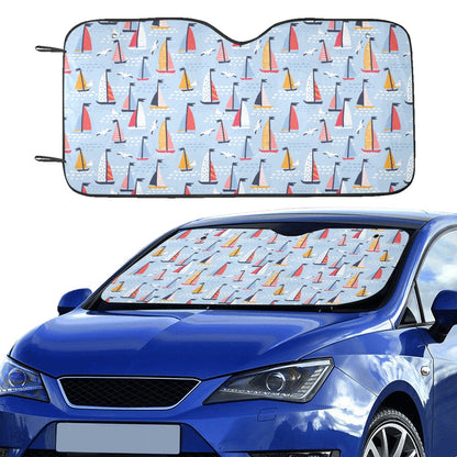 Sailboat Print Design LKS304 Car front Windshield Sun Shade