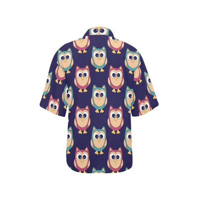 Owl Pattern Print Design A06 Women's Hawaiian Shirt