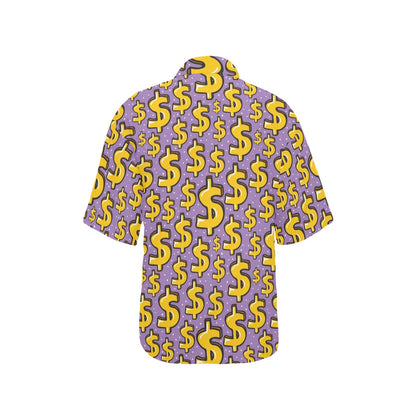 Dollar Pattern Print Design DO01 Women's Hawaiian Shirt