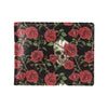 Skull And Roses Print Design LKS303 Men's ID Card Wallet