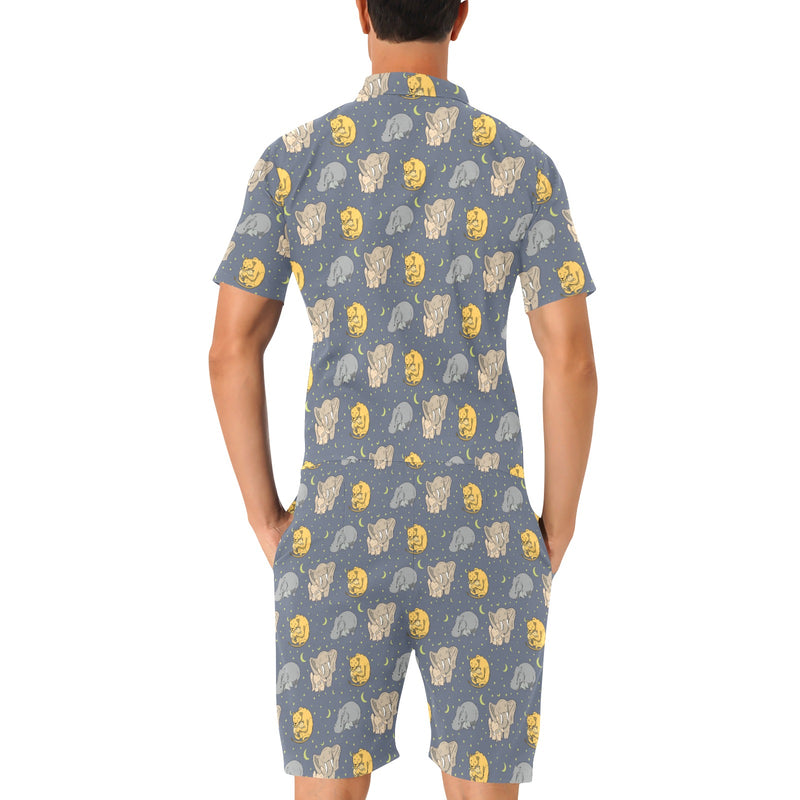 Safari Elephant Lion Print Design LKS303 Men's Romper