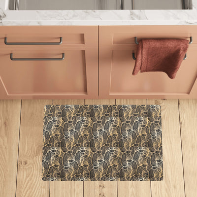 Elegant Gold leaf Print Kitchen Mat