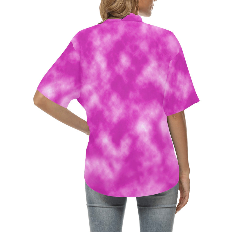 Tie Dye Pink Design Print Women's Hawaiian Shirt
