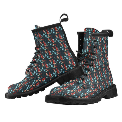 Mermaid Girl Themed Design Print Women's Boots