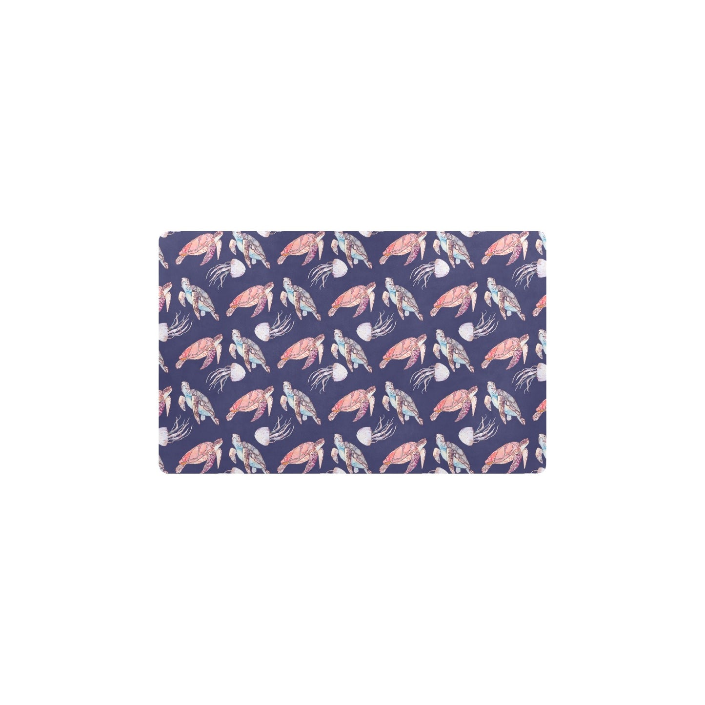 Sea Turtle With Jelly Fish Print Design LKS301 Kitchen Mat