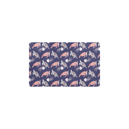 Sea Turtle With Jelly Fish Print Design LKS301 Kitchen Mat